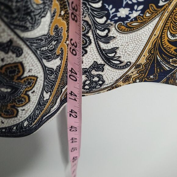 Mixed print faux wrap v neck flattering textured ruffle sleeve dress size 8 - Picture 8 of 8